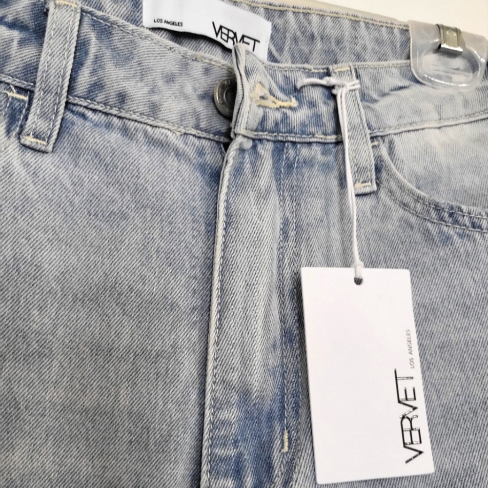 Distressed high rise vintage flare jeans